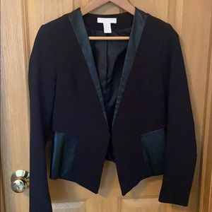 Black H&M blazer w/ leather detail